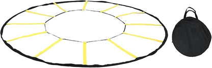Keenso Circular Speed Ladder, Nylon Agility Trainer for Soccer and Basketball, 12 Rungs Enhance Footwork and Speed Control for Outdoor or Indoor Training