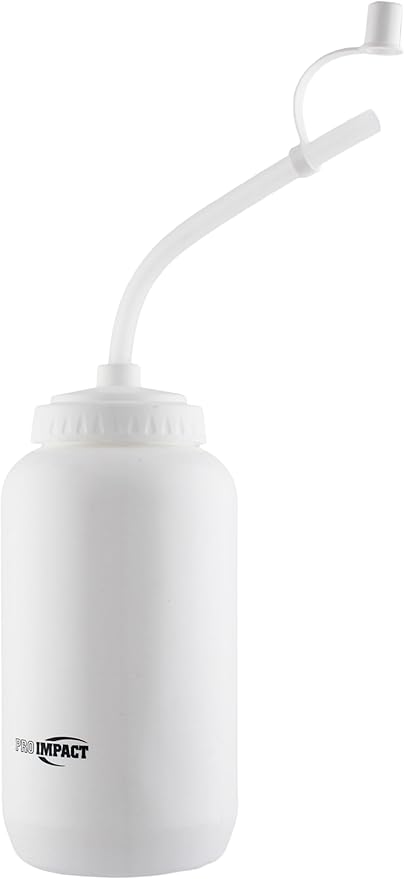Pro Impact Squeezable Water Bottle Bendable Long Straw - LDPE BPA Free Plastic - Hydration for Baseball Hockey Gym MMA Yoga Boxing Cycling Softball Football Lacrosse (35.5 Oz.)