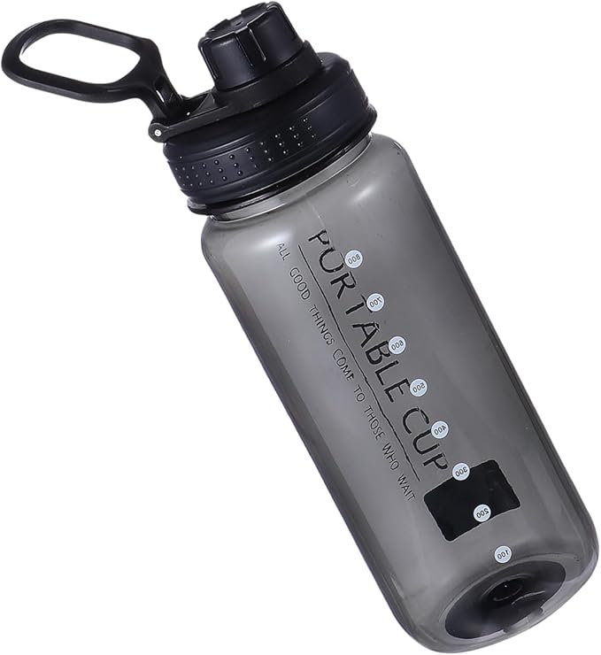 Portable Fitness Drinking Bottle Large Capacity Space Cup Leakproof Water Kettle for Gym Sports Enthusiasts with Measurement Markings and Easy-clean Wide Opening
