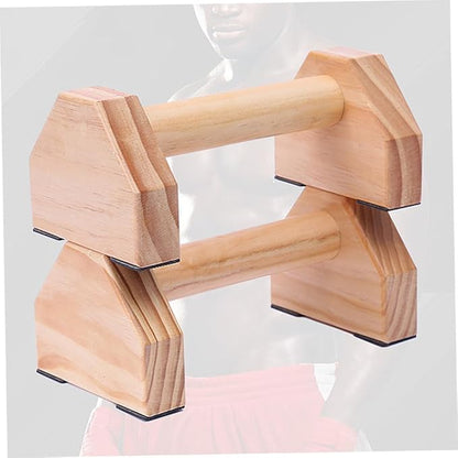Solid Wood Handstand Bars and Push-up Frame Set for Muscle Training, Non-slip Fitness Equipment Pair for Home Calisthenics and Strength Workouts