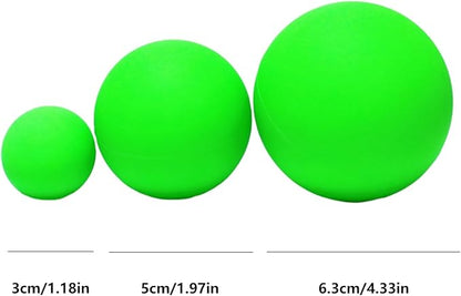 Set of 3 Massage Balls of Different Sizes, Therapy Ball for Muscle Relief and Yoga Relaxation, Massage Ball for Back,Hands and Feet (Green)