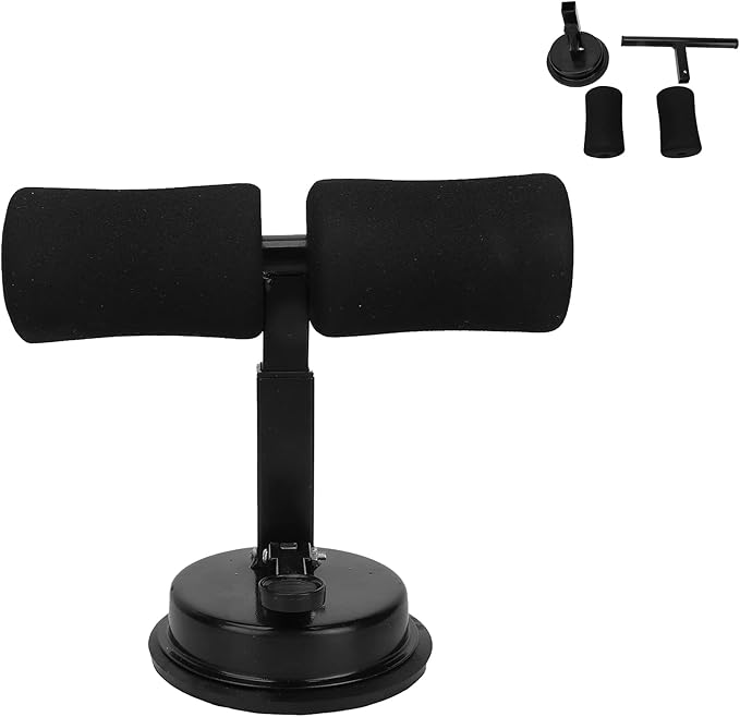 Sit-up Aid, Sit Up Bar for Floor, Portable Adjustable Sit Up Equipment with Sit-Up Foot Holder, Household Fitness, Abdominal Muscle Exercise, for Body Building(black)