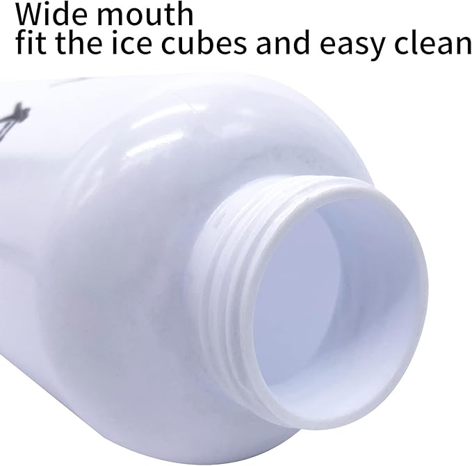 SHOKE Hockey Water Bottle with Long Straw 1 Liter Water Bottles BPA Free Boxing Lacrosse Water Bottle Squeezable for Sports Goalie Boxing Football Golf Gym Baseball Cycling Fitness Yoga 32 Oz-White