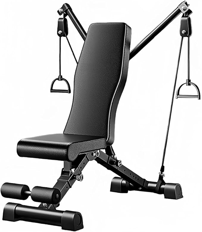 Adjustable Weight Bench for Home Gym – Foldable Strength Training Bench Press with Resistance Bands, 600lb Capacity, 7-Level Incline/Decline – Full Body Workout Equipment for Men & Women