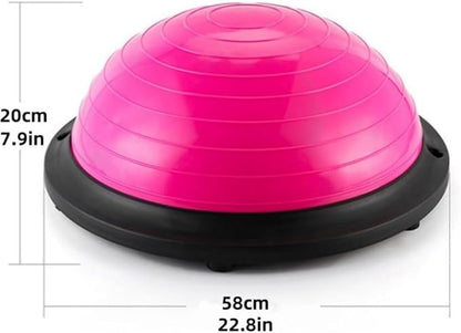 Thickened Half Ball Balance Trainer, Foot Pedal Stability Ball for Home Gym, Yoga Pilates Equipment, Exercise Ball with Base for Core Strength, Flexibility and Balance Training(Gray)