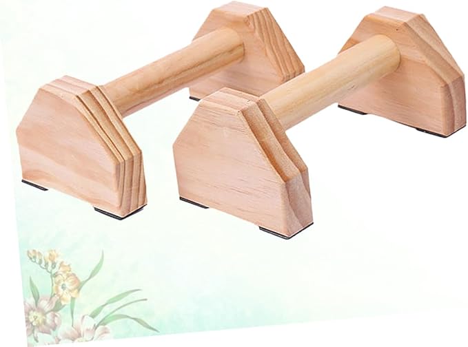 Solid Wood Handstand Bars and Push-up Frame Set for Muscle Training, Non-slip Fitness Equipment Pair for Home Calisthenics and Strength Workouts