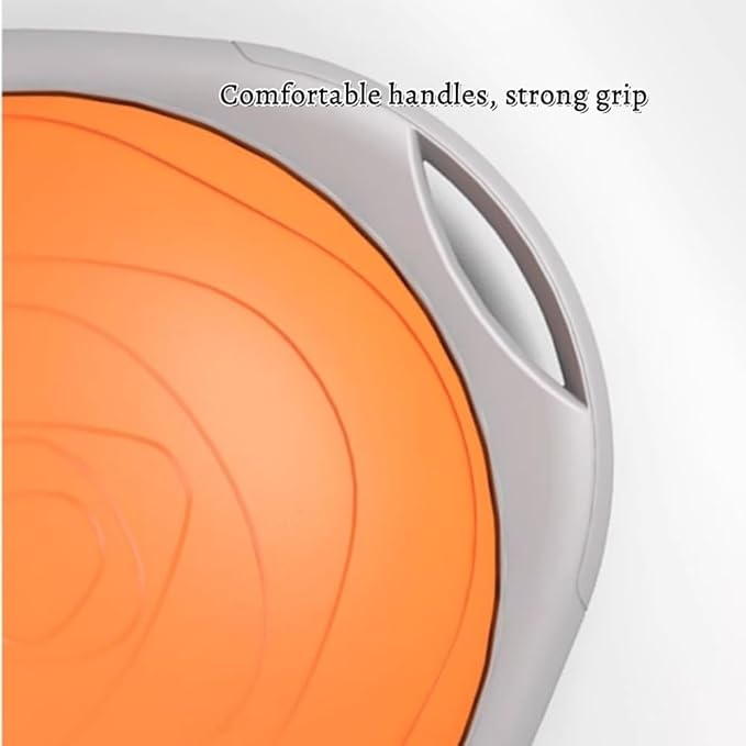 Half Balance Trainer Ball, Exercise Ball with Ergonomic Handle, Anti-Burst Semi-Circular Stability Ball for Home Fitness, Pilates, Ankle Strength and Sensory Training