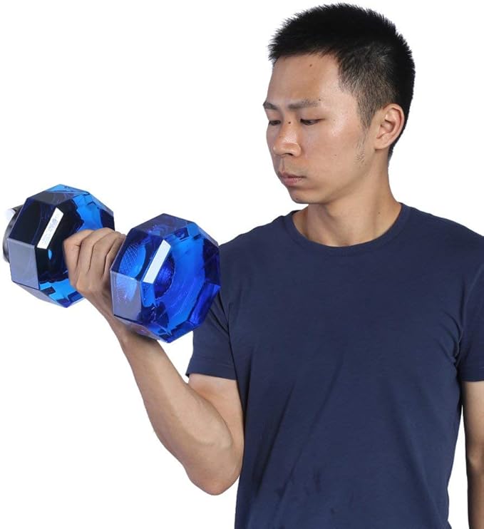 2.2L Dumbbell Shaped Exercise Water Bottle, Large Capacity Fitness Gym Training Bottle with Handle Leakproof Sports Hydration Jug for Running, Cycling, Yoga, Outdoors (Blue)