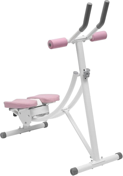 Ab Machine,Portable Core Abs Exercise Machine With LED Display And 6 Silent Rollers,3-Level Adjustment,Adjustable Ab Trainer Machine,For Abs Workout At Home Gym,Ab Machine For Home, Gyms,Etc (Pink(Not rotatable))