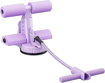 Ab Training Auxiliary Device, Foldable Ab Trainer- Sit Up Bar Assistance Device with 2 Suction Cups, Adjustable Sit Up Machine with Resistance Band, Full Body Muscles Training for Women & Men, Exercise Equipment for Home Workouts