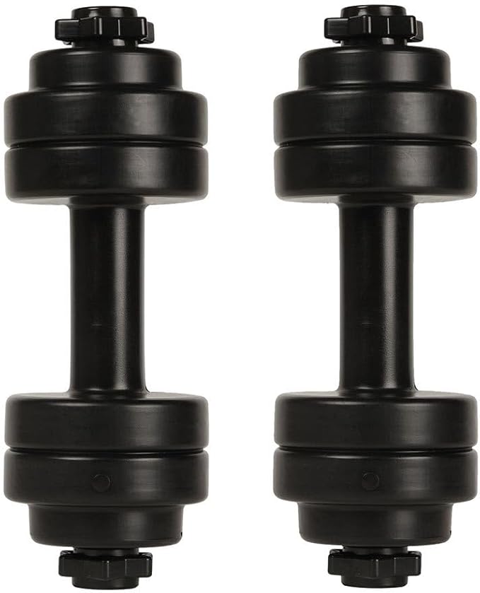 GANAZONO Dumbbell Shaped Fitness Water Bottle 2-Pack Leak Proof Sports Water Kettles Filled with Liquid for Yoga Workout 10.43X3.74X3.74In Wear-Resistant Odorless Design
