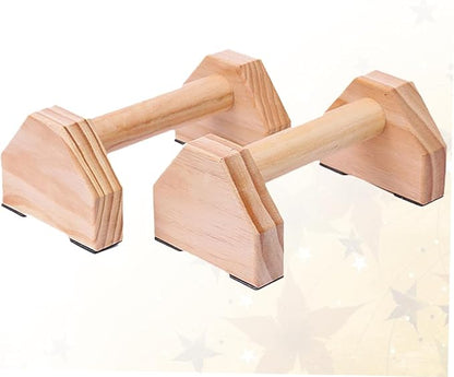 Push-up Bracket and Handstand Bar Set, Solid Wood Muscle Training Device, Non-slip Pushup Frame for Home Calisthenics and Strength Fitness Equipment