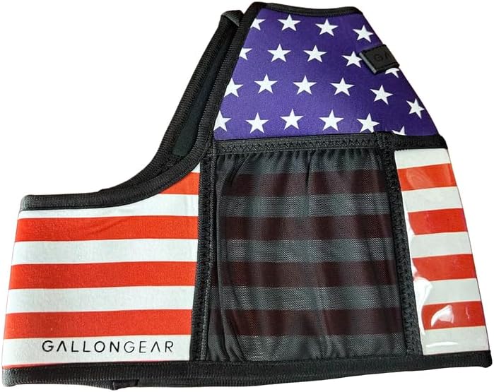 Gallon Gear 1 GALLON LARGE WATER BOTTLE SLEEVE COMBO | BPA FREE PLASTIC REUSABLE WATER JUG | HYDRATION WATER BOTTLE FOR MEN & WOMEN | GYM, SPORTS, TRAING & FITNESS (BLACK/FLAG-USA)
