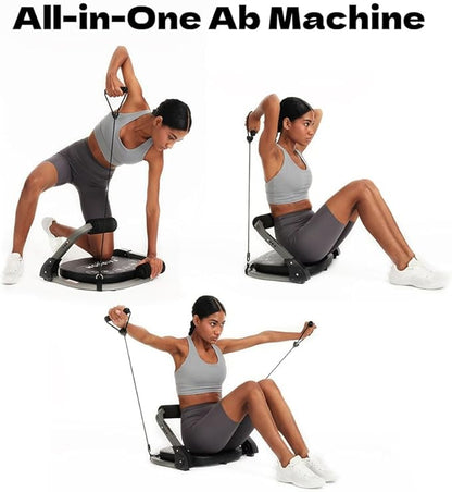 Ab Machine for Home Gym, Abs Workout Equipment for Sit Up Exercise, Ab Trainer Machine with Resistance Bands, Abdominal Exercise Equipment for All Ages