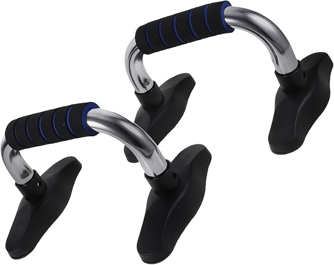 Mikikit 1pair Push-up Handles for Strength Training Non- Support Bars for Upper Body Chest and Arm Muscle Development Fitness Accessory Random Color