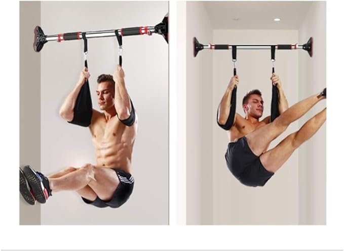 Wall-Mounted Pull-Up Bar for Home Fitness, Heavy-Duty Steel, No Perforation Required, Multi-Functional Trainer for Upper Body Strength and Core Workouts