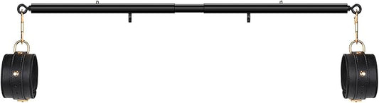 Heavy Duty Stainless Steel Expandable Spreader Bar with 2pcs PU Adjustable Straps, Sports Aid Training Fitness Gear Pilates Aid Kit,Home Indoor Sports Yoga Set