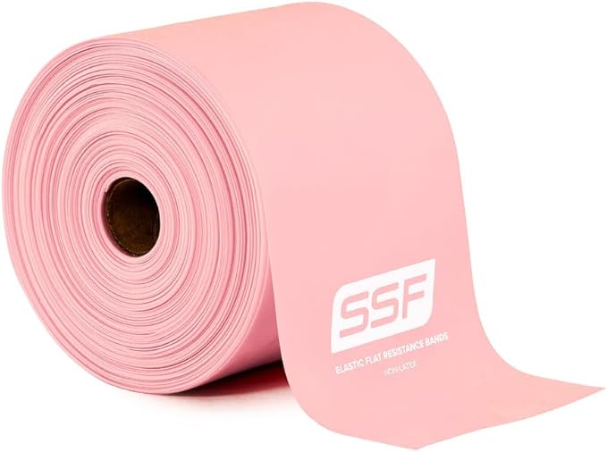 Serious Steel Fitness Flat Resistance Bands for Upper and Lower Body Strength Training and Exercise. (Non-Latex Flat Physical Therapy Exercise Bands - 4" x 25 Yards or 4" x 5 Feet)