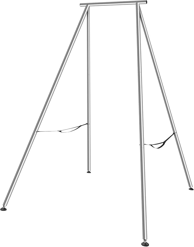 VEVOR Yoga Stand Frame, Max 441-551 lbs Load Swing Stand, Triangular Structure Aerial Rig, Aerial Silk Stands with Yoga Hammock, Standard & Height-Adjustable Version