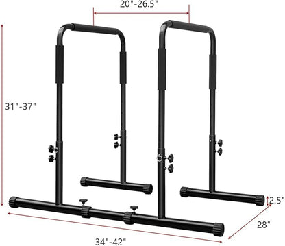 Dip Bar, Heavy Duty Dip Station Adjustable Parallel Bars for Full Body Workout Fitness, Functional Parallettes Bars for Home Gym Strength Training Workout