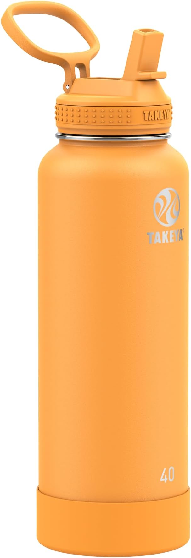 Takeya 40 oz Actives Stainless Steel Water Bottle with Straw Lid – Leakproof, Double-Wall Insulated, Keeps Drinks Cold 24 hrs/Hot 12 hrs, BPA-Free, Powder-Coated, Gym & Travel, Honeycomb