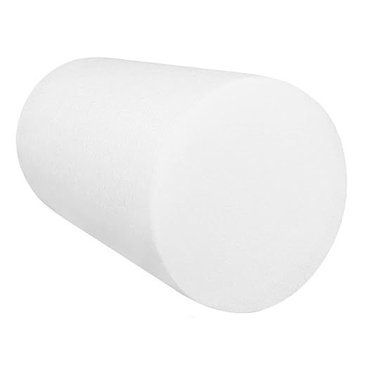 CanDo Jumbo White PE Foam Rollers for Exercise, Fitness, Muscle Restoration, Massage Therapy, Sport Recovery and Physical Therapy for Home, Clinics, Professional Therapy 8" x 12"