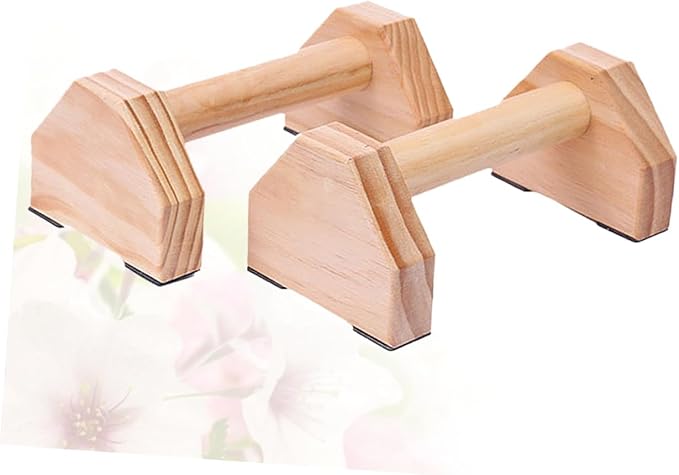 Solid Wood Push-up Frame with Anti-slip Base for Home Workout Muscle Training Device Handstand Bars Calisthenics Parallettes for Enhanced Range of Motion and Wrist Support