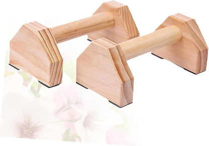 Solid Wood Push-up Frame with Anti-slip Base for Home Workout Muscle Training Device Handstand Bars Calisthenics Parallettes for Enhanced Range of Motion and Wrist Support