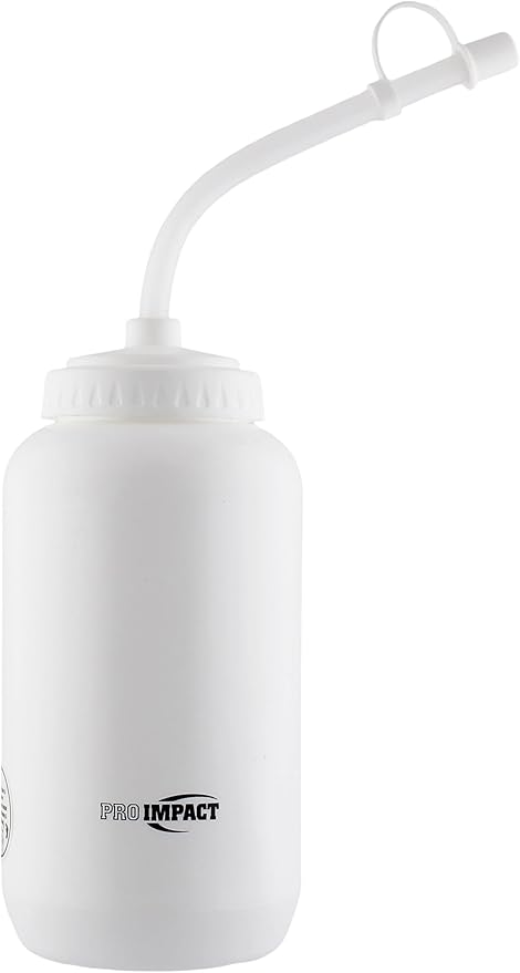 Pro Impact Squeezable Water Bottle Bendable Long Straw - LDPE BPA Free Plastic - Hydration for Baseball Hockey Gym MMA Yoga Boxing Cycling Softball Football Lacrosse (35.5 Oz.)
