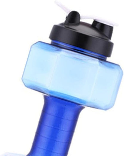 Big Capacity PETG Friendly Cup Dumbbell Shape Drinking Water Bottles Barbell Kettle Body Training Bottle () for Outdoor Camping Travel