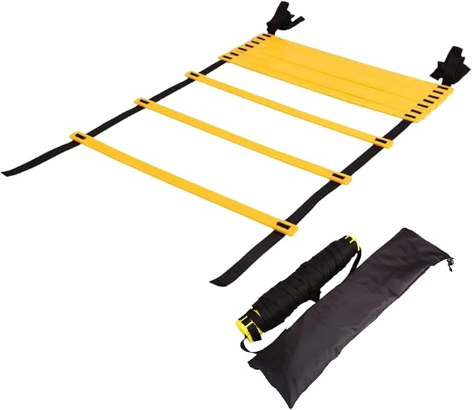Speed Ladder - Agility Lader, Training Rope | Soccer, Tennis, Badminton Sports Laddr for Quick Footwork with Storage Bag, Easy Set-up Workout Gear for Players, Kids, Adults, Coaches Professional Fit