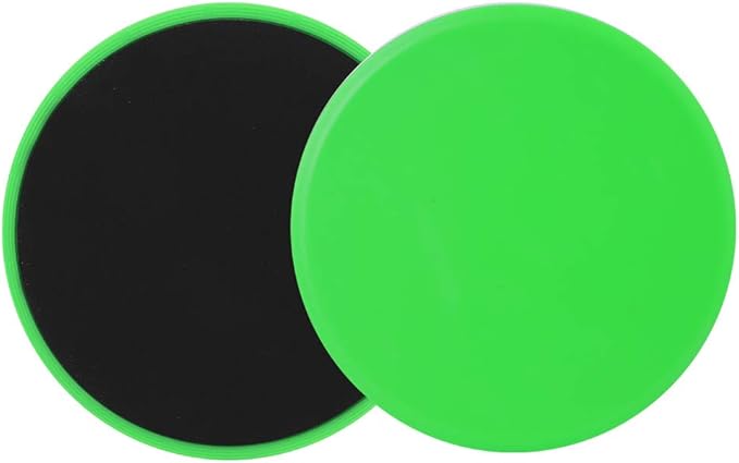 2Pcs Core Sliders for Full - Body Workout | Fast Speed Slide Plate for Balance & Coordination | Round Gliding Discs for Home/Gym/Travel | Lightweight & Portable, Green