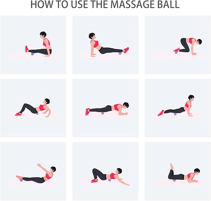 Hard Peanut Massage Ball, Double Lacrosse Massage Ball. Deep Tissue Massager Mobility Roller for Physical Therapy Myofascial Release Trigger Point Muscle Relax Pain Relief Acupressure (Purple)