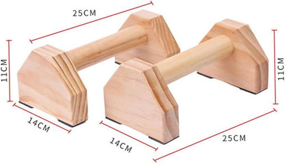 Solid Wood Push-Up Brackets and Handstand Bars, Muscle Training Device for Home Fitness, Non-Slip Calisthenics Parallettes Pair for Strength and Gymnastics Exercises