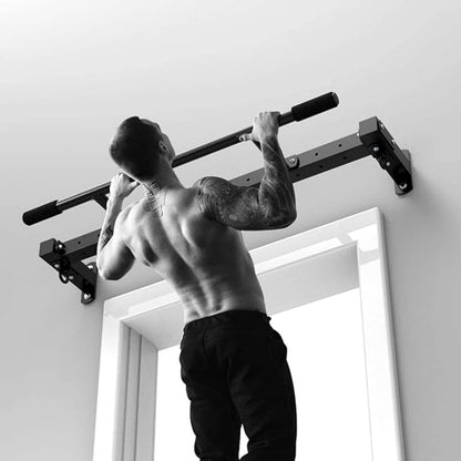Wall Mounted Pull Up Bar with More Stable 4-Hole Design for Indoor and Outdoor Use Maximum Weight 440 Lbs Home Indoor Wall Wall Hanging Straight Bar Muscle Training Fitness Equipment