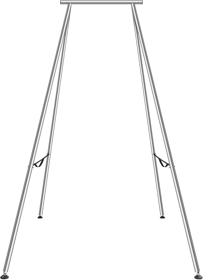 VEVOR Yoga Stand Frame, Max 441-551 lbs Load Swing Stand, Triangular Structure Aerial Rig, Aerial Silk Stands with Yoga Hammock, Standard & Height-Adjustable Version