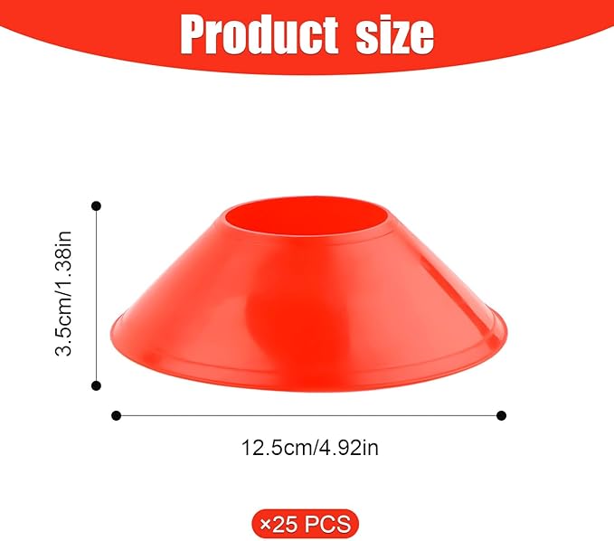 25pcs Soccer Cones for Sports Training, Mini Football Cones & Mesh Bag Flexible Agility Cones Premium Training Cones for Basketball Football Running Drills Sports Games Skating Kids