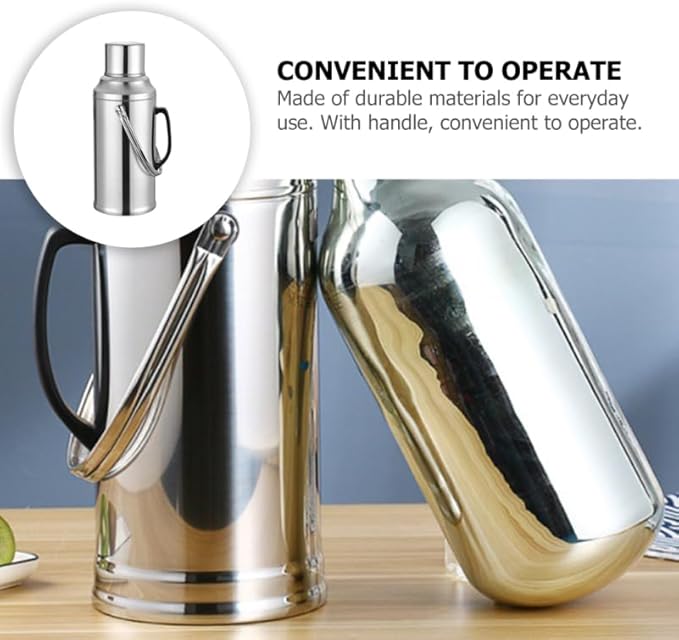 Insulated Water Bottle 3.2L Large Capacity Stainless Steel Flask Glass Inner Liner Vacuum Insulated for Beverages for Home Gym and Camping