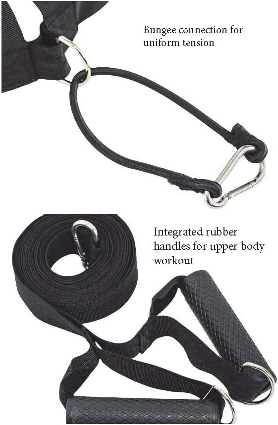 Resistance Training Sled - Weight Sled Harness & Handles - Extreme Workout for Athletes - Burn 3X The Calories - 4-Piece Kit for Gym, Home and, Outdoor