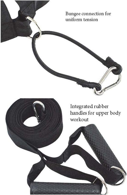 Resistance Training Sled - Weight Sled Harness & Handles - Extreme Workout for Athletes - Burn 3X The Calories - 4-Piece Kit for Gym, Home and, Outdoor