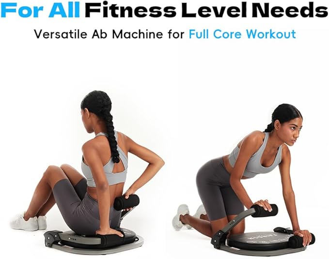 Ab Machine for Home Gym, Abs Workout Equipment for Sit Up Exercise, Ab Trainer Machine with Resistance Bands, Abdominal Exercise Equipment for All Ages