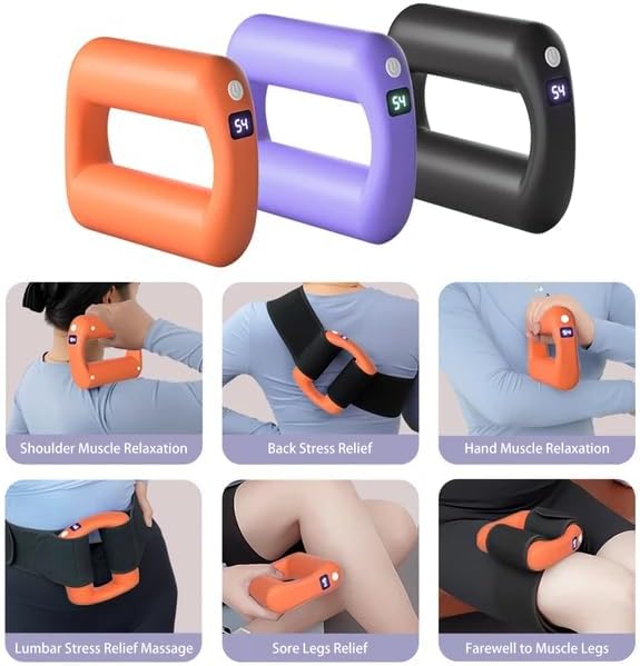 THE FINEST Deep Tissue Handheld Massage Gun Portable Cordless Massager for Back, Muscle Recovery & Pain Relief, Travel Size with Carry Case, Ideal for Athletes, Office & Home Relaxation (Purple)