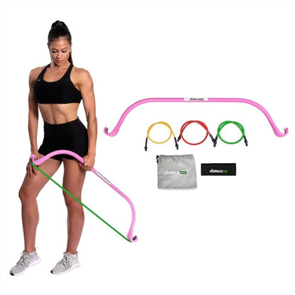 Gorilla Bow Lite Resistance Band Bar System, All-in-One Home Gym Equipment for Full Body Workout, Portable Fitness Bow with Bands for Strength Training