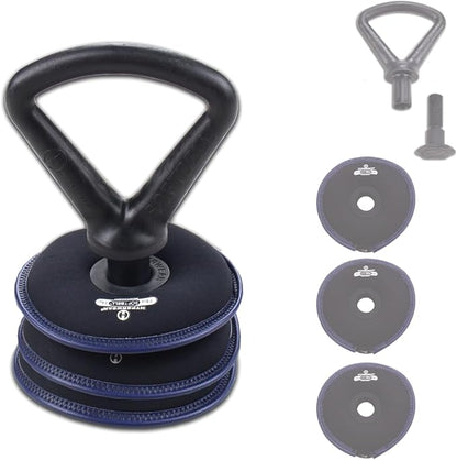 Hyperwear SoftBell Adjustable Kettlebell Set - Soft, Vinyl-Coated Weight Plates with Rubber Base - Versatile Home Gym Equipment - Compatible with SoftBell Barbell & Dumbbell