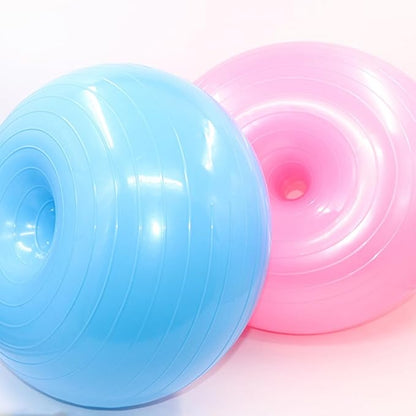 ABOOFAN Donut Yoga Ball PVC Explosion-Proof Balance Exercise Ball with Air Pump Thickened Pink for Core Training and Home Gym Workout