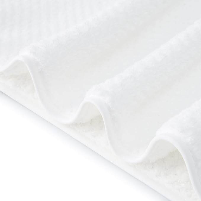 Washcloth Set for Bathroom - Quick Drying - Ultra Soft Microfiber Absorbent Towel for Bath Fitness, Gym, Shower, Hotel, and Spa - 13x13 Inch | Set of 6, White