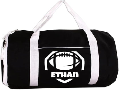 Personalized Sport/Gym Roll Duffel Bag - Football Black 18"