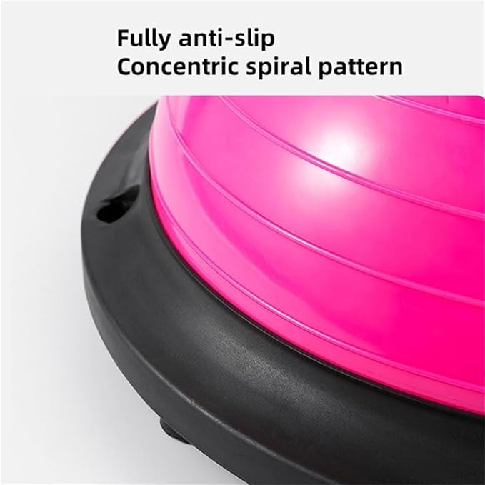 Thickened Half Ball Balance Trainer, Foot Pedal Stability Ball for Home Gym, Yoga Pilates Equipment, Exercise Ball with Base for Core Strength, Flexibility and Balance Training(Purple)