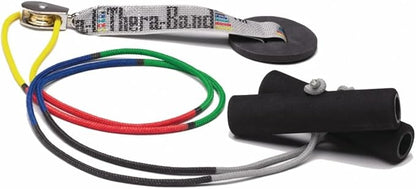 THERABAND Shoulder Pulley, Overhead Shoulder Pulley for Physical Therapy, Over the Door Pulley with Foam Handles and Color Coded Rope for Increasing Range of Motion, Overdoor System for Rehabilitation