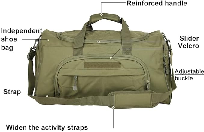 Gym Duffel Bag for Men Sports Duffel Bag with Shoe Compartment (GREEN-Model B)